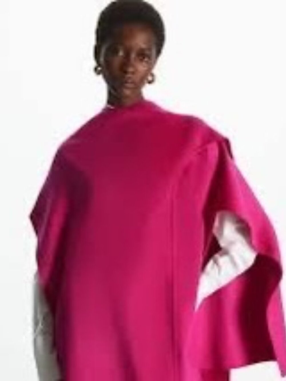 NWT - Magenta COS Cape with attached scarf
